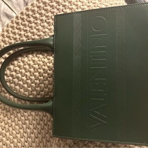 Valentino By Mario Valentino Dark Green Leather Satchel